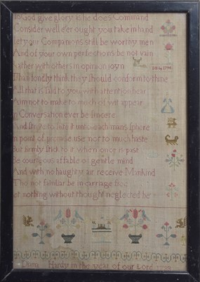 Lot 282 - Sampler Dated 1733
