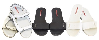 Lot 220 - Three pairs of Prada sliders
