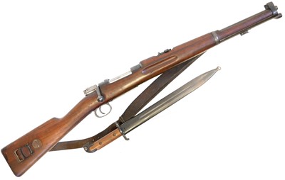 Lot 186 - Carl Gustafs 6.5 bolt action cavalry carbine and bayonet LICENCE REQUIRED