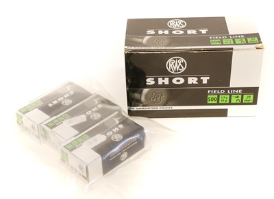 Lot 321 - Six hundred and fifty rounds of RWS .22 Short LICENCE REQUIRED
