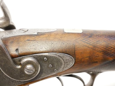 Lot 32 - Reilly percussion 10 bore double barrel side by side shotgun