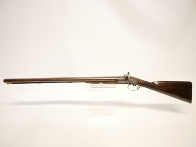 Lot 32 - Reilly percussion 10 bore double barrel side by side shotgun