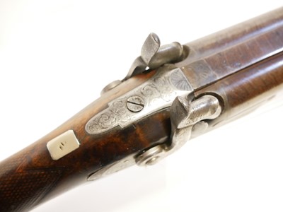 Lot 32 - Reilly percussion 10 bore double barrel side by side shotgun
