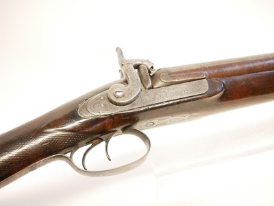 Lot 32 - Reilly percussion 10 bore double barrel side by side shotgun