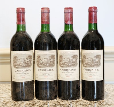 Lot 3 - 4 bottles (In OWC) Carruades de Chateau Lafite Rothschild Pauillac 1988