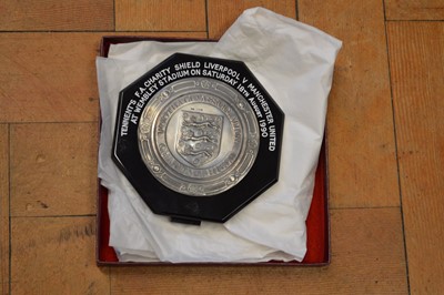 Lot 3 - Tennent's FA Charity Shield silver plaque by Mappin & Webb