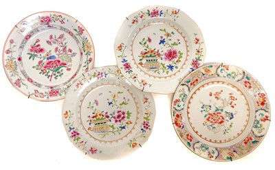 Lot 221 - Four Chinese Famille Rose plates