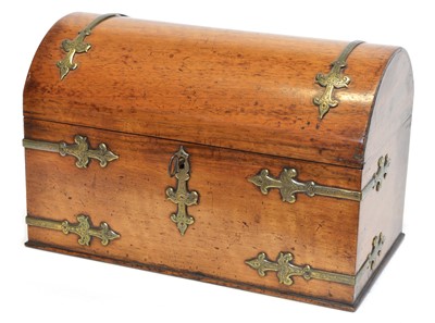 Lot 261 - Mahogany and Brass Bound Stationery Box