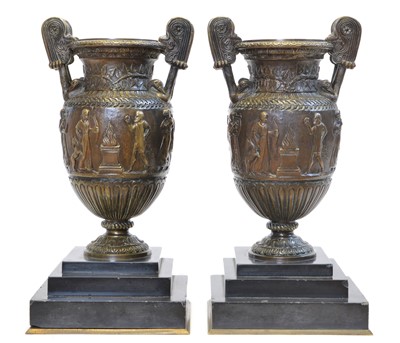 Lot 207 - Pair of Bronze Neoclassical Urns