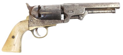 Lot 6 - Belgian percussion 35 calibre revolver by Dumoulin
