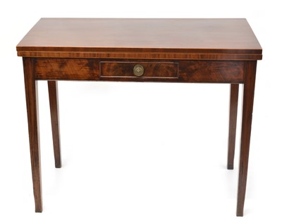 Lot 290 - George III Mahogany Fold Over Tea Table