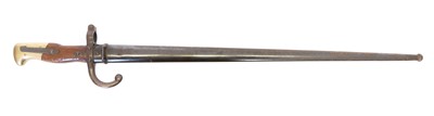 Lot 436 - 1874 Gras rifle bayonet, unusual Paris Oudry 1879 spine mark