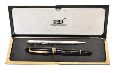 Lot 58 - A Montblanc, Meisterstuck, Classique, fountain pen and a silver propelling pencil (2).