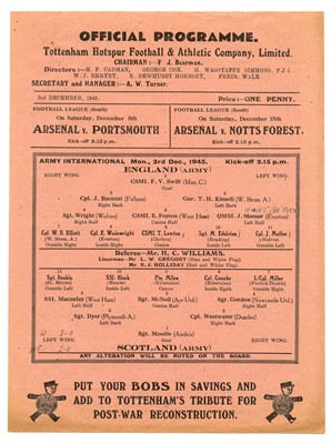 Lot 151 - England (Army) v Scotland (Army) 1945 & Scottish League v English League 1949