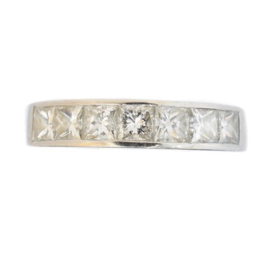 Lot 139 - A platinum diamond band ring