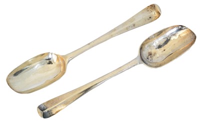 Lot 102 - Two early 18th century Irish silver table spoons