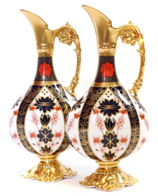 Lot 176 - Pair of Royal Crown Derby 1128 pattern old imari ewers