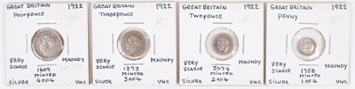 Lot 220 - King George V, Maundy Set, 1922.