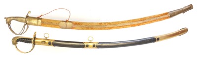 Lot 200 - Modern replica of an 1803 pattern sabre and scabbard and an Indian sabre.
