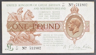 Lot 141 - A Third Fisher Issue (July 1927) One Pound banknote.