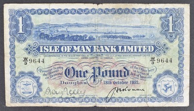 Lot 143 - An Isle of Man Bank Limited, One Pound banknote.
