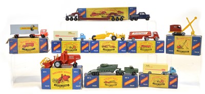 Lot 74 - Nine Moko Lesney Matchbox Series Major Pack boxed diecast vehicles