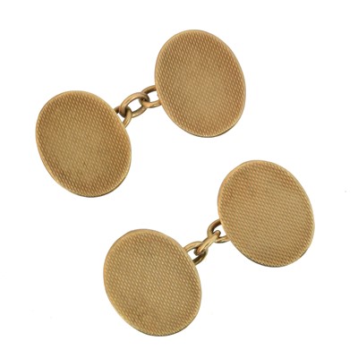 Lot 167 - A pair of 9ct gold cufflinks by Cropp & Farr