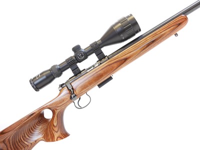 Lot 455 - CZ 17hmr bolt action rifle with scope, and moderator LICENCE REQUIRED