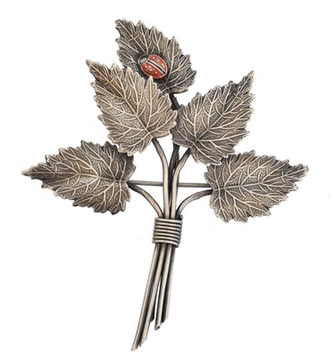 Lot 26 - A silver enamel Charles Horner brooch