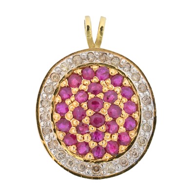 Lot 77 - A ruby and diamond pendant