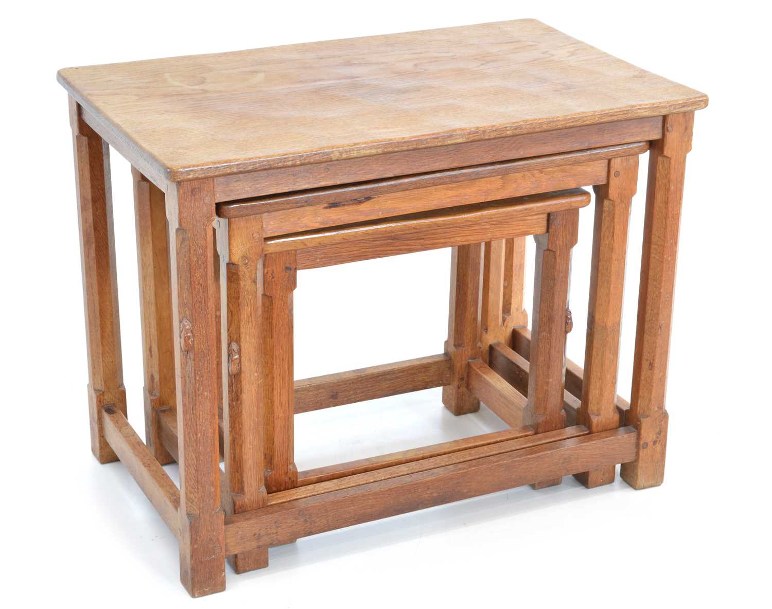Lot 69 - Mouseman Nest of Tables