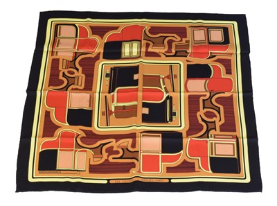 Lot 208 - A Hermès "Les Coupes" silk scarf by Francoise de la Perriere