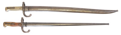 Lot 283 - Chassepot and Gras rifle bayonets.