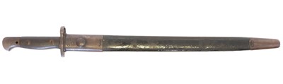 Lot 258 - Lee Enfield SMLE 1907 pattern bayonet and scabbard by Wilkinson
