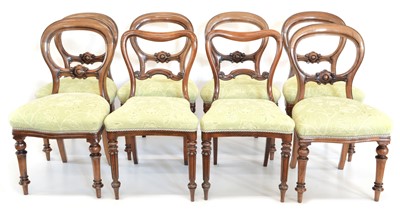 Lot 262 - Matched Set of Eight Victorian Balloon Back Dining Chairs