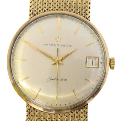 Lot 173 - A 1960s 9ct gold Eterna-Matic Centenaire automatic wristwatch
