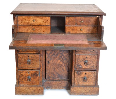 Lot 284 - Walnut Secretaire Kneehole Desk