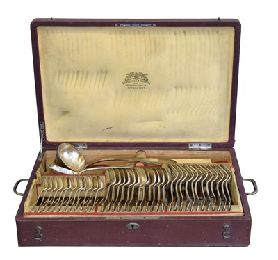 Lot 157 - A canteen of Austro-Hungarian silver flatware