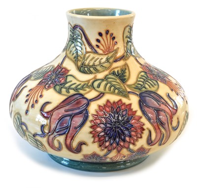 Lot 40 - Moorcroft Tahiti Pattern Squat Vase