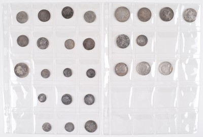Lot 102 - Two sleeves of various silver milled coins found metal detecting.