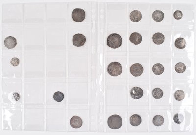 Lot 16 - Four sleeves of various silver hammered coins found metal detecting.