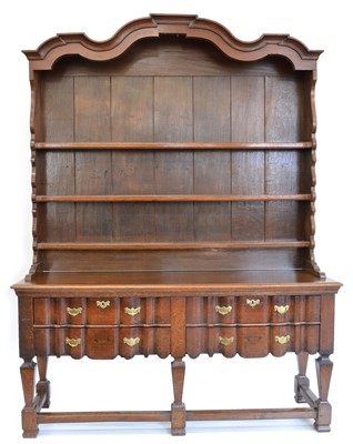 Lot 340 - Late 19th Century Oak Block Fronted Dresser