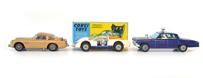 Lot 65 - Corgi Porsche Carrera, Aston Martin DB5 & Oldsmobile