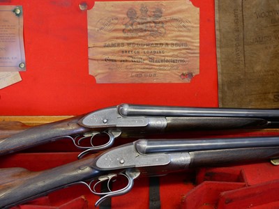 Lot 456 - Cased pair of Woodward shotguns 4116 and 4117 LICENCE REQUIRED