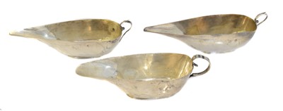 Lot 147 - Three George VI silver pap boats