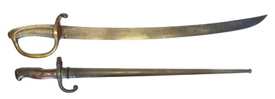 Lot 229 - French Briquet Sabre and a Gras rifle bayonet