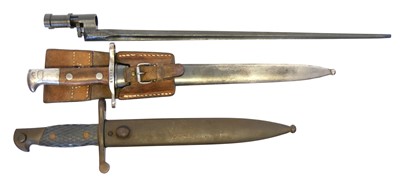Lot 232 - Three bayonets, to include a Schmidt Rubin...