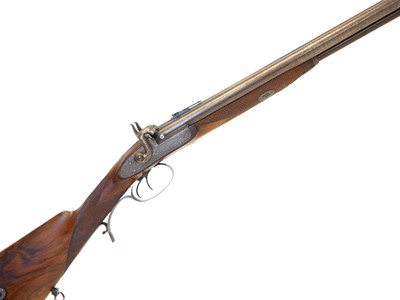 Lot 60 - Percussion 24 bore double barrel rifle