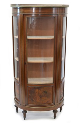 Lot 277 - French Mahogany and Brass Inlaid Vernis Martin Style Vitrine