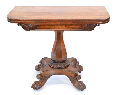 Lot 299 - William IV Rosewood Fold-Over Tea Table